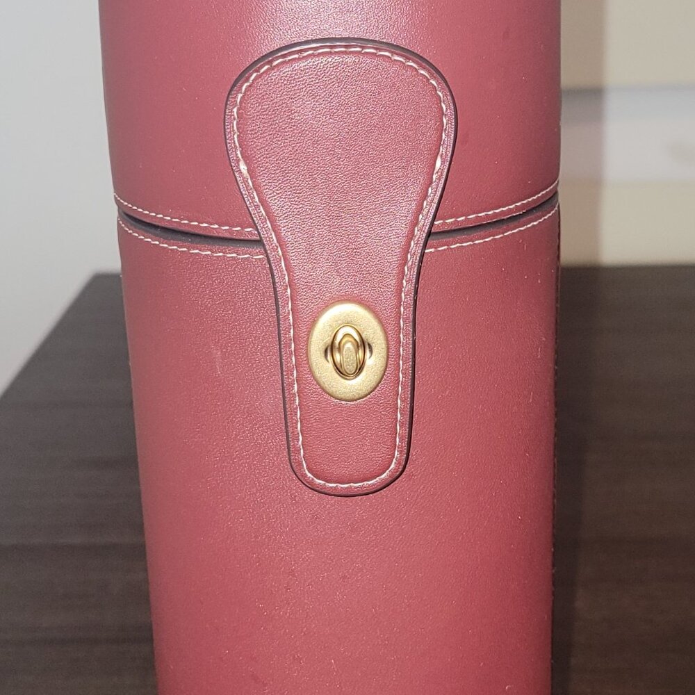 Coach Glovetanned Leather Wine Bottle Carrier in Bordeaux